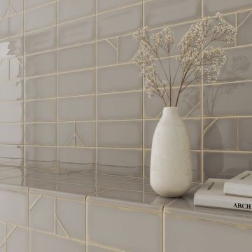 Настенная плитка Wow (Вау) Yoko Origami Pewter 6.25x12.5 см