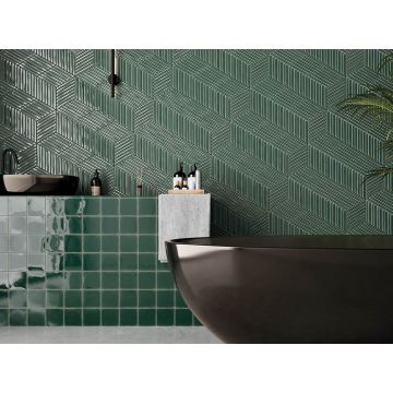 Керамическая плитка Wow (Вау) Spike Bars B Royal Green 15x25,9 см