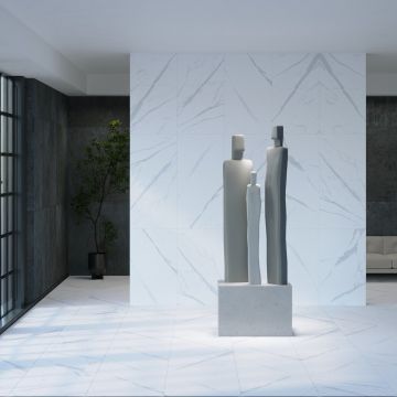 Керамогранит Pieza Ceramica (Пьеза Керамика) Statuario White матовый 60х120 см, ST016012N