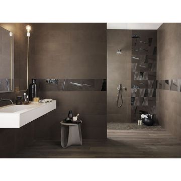 Керамическая плитка Fap Ceramiche (Фап Керамик) Mat&More Metal Brown Inserto Mix 3 25x75 см (комплект из 3 штук), f0XW