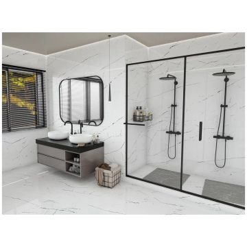 Керамогранит Дюна Delta 120х60 см черно-белый полированная 215919, Delta, Duna