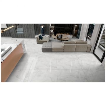Керамогранит Дюна Snow Onyx Ice Satin 60х120 см белый ректификат RP-238588, Ice Satin, Duna