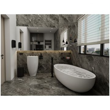 Керамогранит Дюна Shadestone 60х60 см черный ректификат RP-238592, Black Polish Sugar, Duna