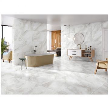 Керамогранит Дюна Hydro 120х60 см белый RP-238597, Bianco GLR, Duna