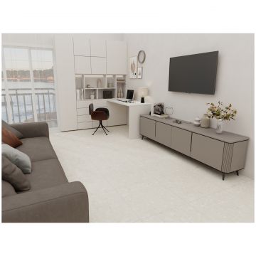 Керамогранит Дюна Terrazzo 60х60 см бежевый рельефная, ректификат TZ0H60M01, Clay Carving рельеф, Duna