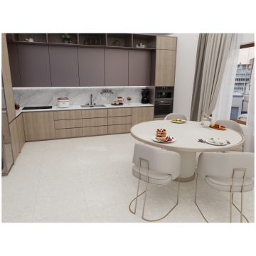 Керамогранит Дюна Terrazzo 60х60 см бежевый рельефная, ректификат TZ0H60M01, Clay Carving рельеф, Duna