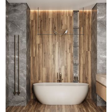 Керамогранит Creanza (Креанза) Fossil Wood Wenge 20х120 см, CW-RT10-B