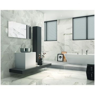 Керамогранит Dune Calacatta superwhite Satin 90х90 см белый 188312