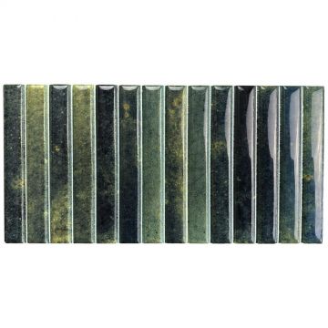 Керамическая плитка Dune Kit-kat Mosaic Grass Glossy 10х20 см зеленый 188861