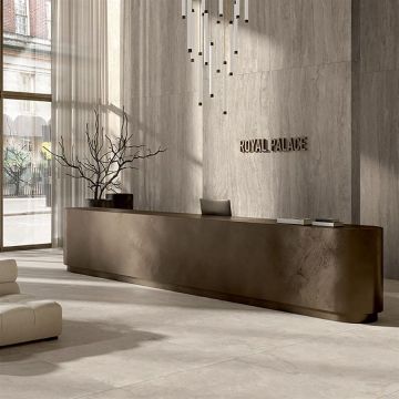 Керамогранит Fondovalle (Фондовалле) Royal Travertino Navona Vein 3D Texture honed ректификат 120x278 см, ROT186