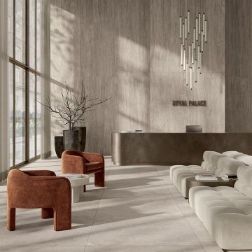 Керамогранит Fondovalle (Фондовалле) Royal Travertino Navona Vein 3D Texture honed ректификат 120x278 см, ROT186