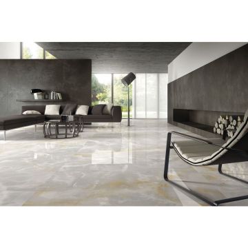 Керамогранит Ariostea Ceramica (Ариостэ Керамика) Ultra Onici Onice Grigio polished 150x300 см, UO6L300411