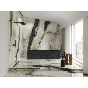 Керамогранит Ariostea Ceramica (Ариостэ Керамика) Ultra Marmi Panda White glint 150x300 см, UM6G300690