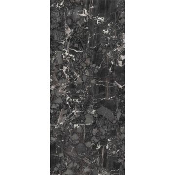 Керамогранит Florina Ceramics (Флорина Керамикс) Nero Breccia honed 6mm 120x278 см, M35
