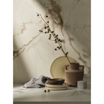 Керамогранит Sapienstone (Сапиенстоун) Calacatta Macchia Vecchia 4D cashmere 160x320 см, толщ. 12 мм, SSC3216530G