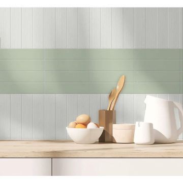 Керамическая плитка Estudio Ceramico (Естудио Керамико) Glenbrook Polar White Stripes 5x20 см