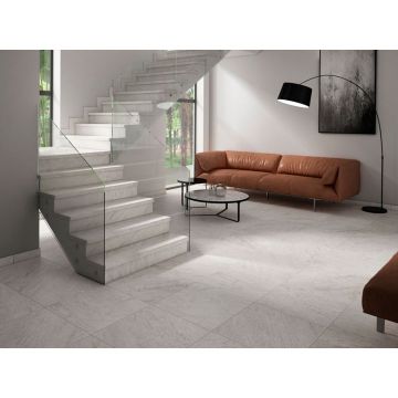 Угловая ступень Gresmanс (Гресман) Esquina Recto Evo White Stone 31.7x31.7 см