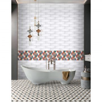 Плитка настенная Kerald (Кералд) Petra Bianco Glossy 7.5х30 см