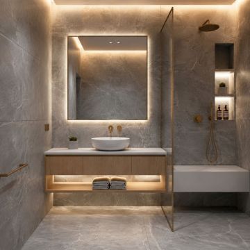 Керамогранит Kerald (Кералд) Terra Grafit Carving 60х120 см
