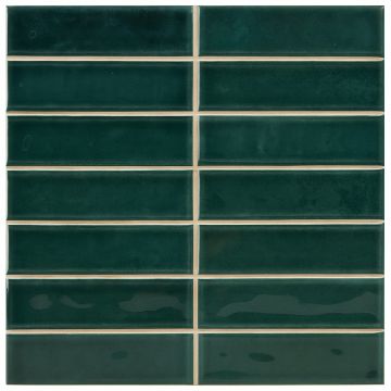 Керамическая плитка Рал Найроби стикс зелёный глянцевая / WB Nairobi sticks green 2,5X10 (20х20) см Vilar Albaro