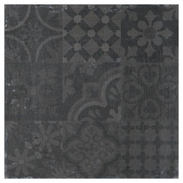 Керамогранит Рока Claque 61,5х61,5 см черный матовая RCC000009, Hidraulico Negro, Roca
