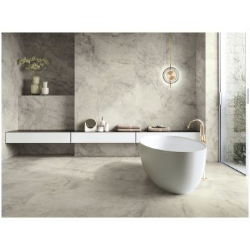 Керамогранит Ape Xlining Taj Mahal Pearl Pol Rect 120х280 см серый полированная A041966