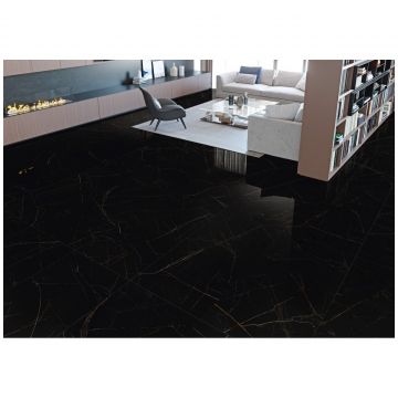 Керамогранит Coverlam Nero Ardi Pul. 120х280 см черный полированная 78NH98P