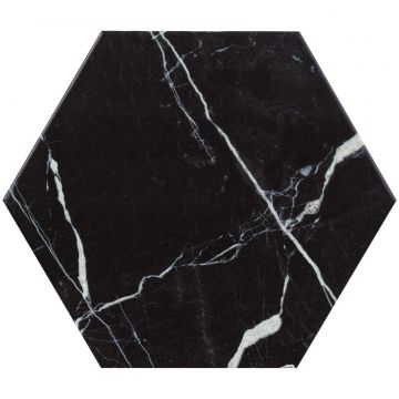 Керамогранит Дюрстоун Six 27х23 см белый, черный матовый, Marmi Nero, Durstone