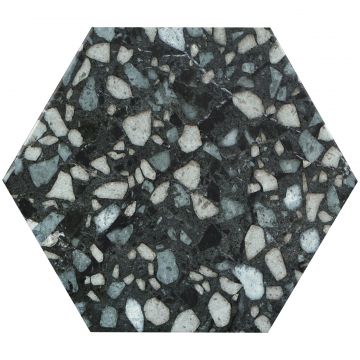 Керамогранит Дюрстоун Six 27х23 см черный матовый, Terazzo Black, Durstone