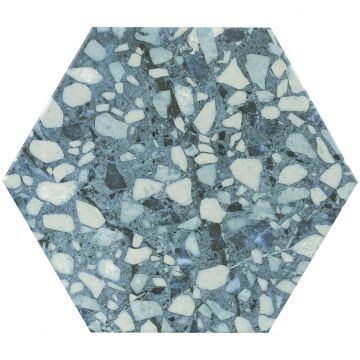 Керамогранит Дюрстоун Six 27х23 см голубой матовый, Terazzo Blue, Durstone