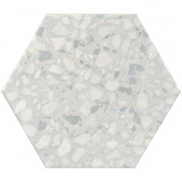 Керамогранит Дюрстоун Six 27х23 см белый матовый, Terazzo Talc, Durstone