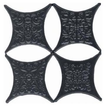Вставка Хиспания Core 6,7х6,7 см черный матовая HSP000002, Estrella Set Negro (4pzs), Hispania
