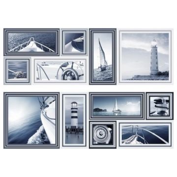 Декор Маллол Genova 75х50 см синий, серый глянцевая MLL000008, Decor Memories Azul, Mallol