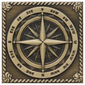 Декор Монели 5х5 см бронзовый матовая MNL000008, Windrose Satined brass, Moneli