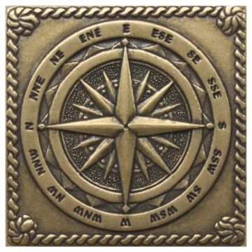 Декор Монели 5х5 см бронзовый матовая MNL000011, Windrose Shined brass (бронза полированная), матовая, Moneli