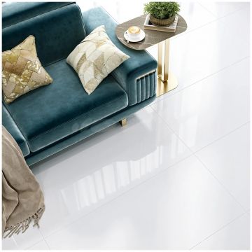 Керамогранит Океан Керамик India Slim 120х60 см белый OC0000078, Super White Glossy, Ocean Ceramic