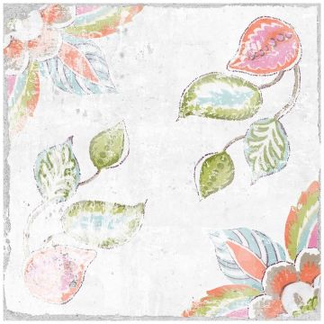 Керамогранит Нанда Тайлз Florentina 15х15 см белый, зеленый сатинированный, Daphne, Nanda Tiles