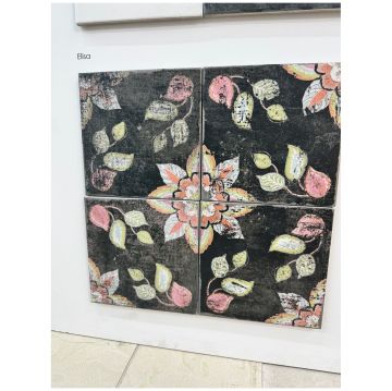 Керамогранит Нанда Тайлз Florentina 15х15 см зеленый, розовый сатинированный, Elisa, Nanda Tiles