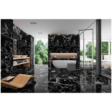 Керамогранит Энфейс Portoro / Marble 120х60 см черный ENMAR7005HG60120, High Glossy, Portoro Black, керамогранит