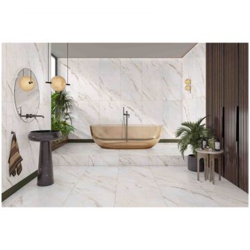 Керамогранит Энфейс Statuario / Marble 120х60 см бежевый ENMAR8038LM60120, Oro Lappato Matt, Ennface