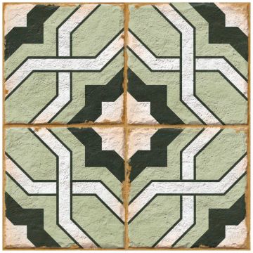 Керамогранит Энфейс Morocco / Pattern (с рисунком) 20х20 см зеленый ENPTR6010MT2020, Green, Ennface