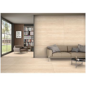 Керамогранит Энфейс Travertine / Stone (под камень) 160х80 см бежевый ректификат, рельефная ENSTN3212CR80160, Beige 800х1600х9 Carving, Ennface