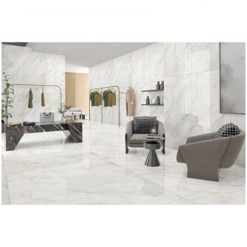 Керамогранит Энфейс Amulet / Marble (под мрамор) 160х80 см серый ENMAR8001HG80160, Ennface High Glossy 800х1600мм
