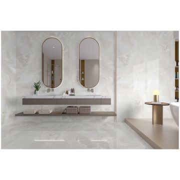 Керамогранит Энфейс Olimpo / Onyx 160х80 см серый ENONX8005HG80160, Pure, Ennface