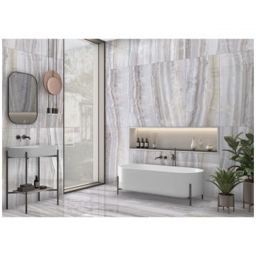 Керамогранит Энфейс Ivory / Onyx (под оникс) 120х60 см бежевый ENONX4003HG60120, Extra, Ennface