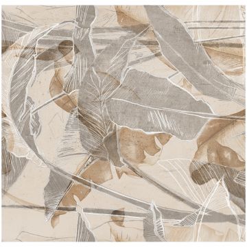 Керамогранит Энфейс Martinique / Floral (растительный декор) 120х60 см разноцветный глянцевая, ректификат ENFLR8017GU60120, Ennface