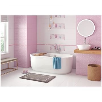 Вставка Церсанит Lila 75х25 см розовый глянцевая LL2U071, Cersanit