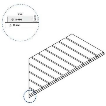 Решетка Italon (Италон) Room X2 (для улиц Блэк Стрим 10 правая, 25х60 см толщ. 20 мм, 620090000677