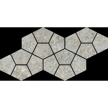 Мозаика Italon (Италон) Магма Сильвер Призм 20,5х41,3 см