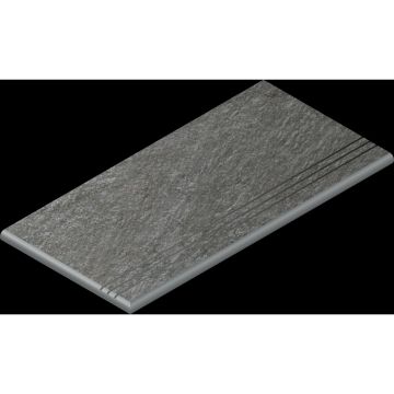 Ступень закругленная левая Italon (Италон) Магма Графит грип 30х60 см, 620040000260